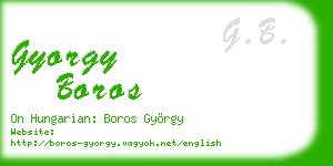 gyorgy boros business card